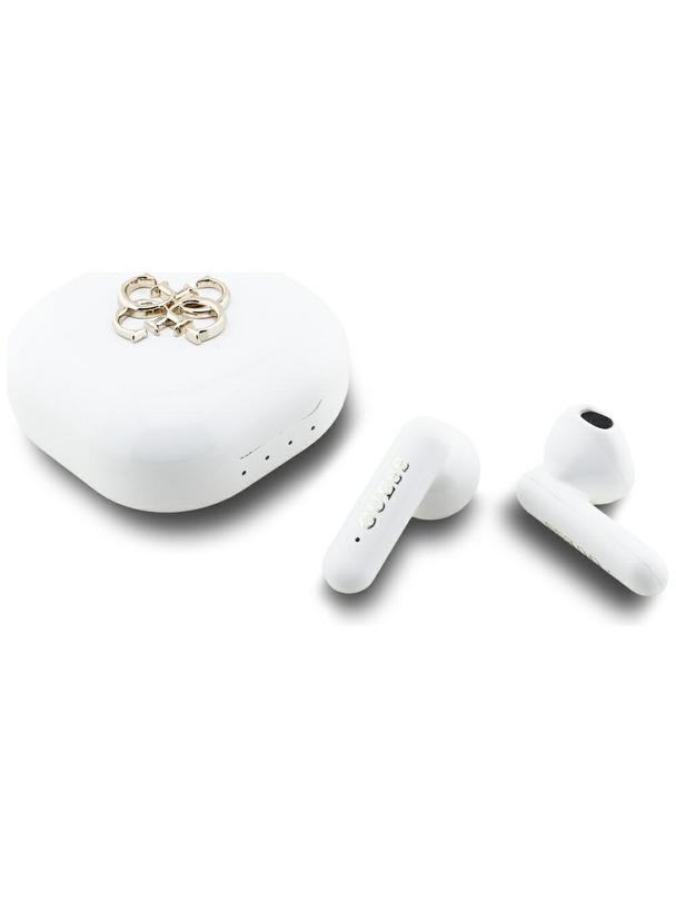 Słuchawki bezprzewodowe douszne Guess TWS 4G Metal Logo białe