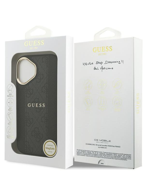 GUESS futerał do IPHONE 17 kompatybilny z MagSafe GUHMP17SPG4SEMCK (PU W/ 4G Stripe) czarny