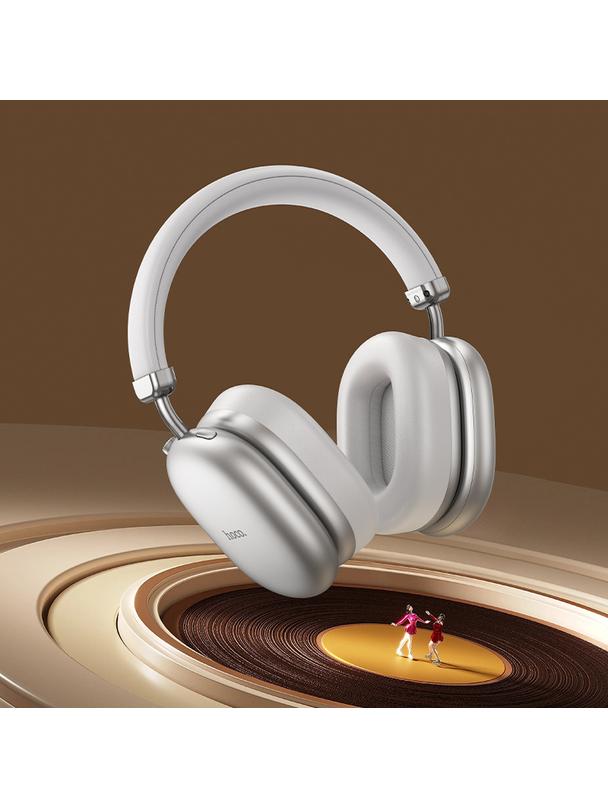 Słuchawki bezprzewodowe nauszne Hoco ANC W35 MAX srebrny