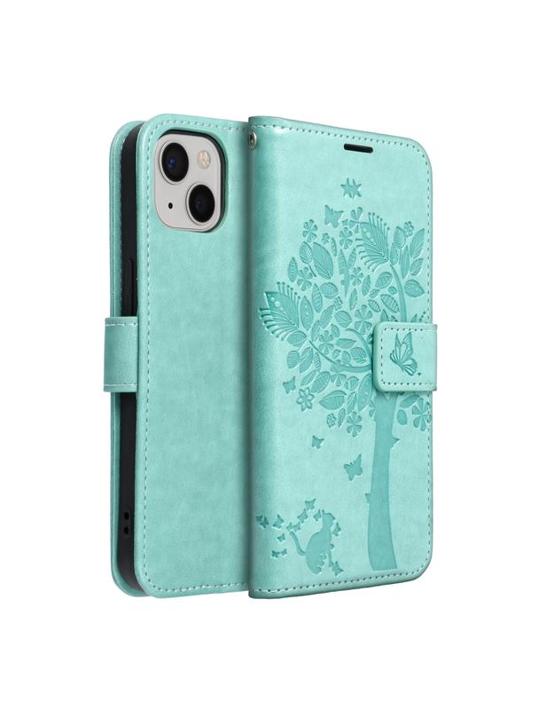 Kabura MEZZO Book do IPHONE 13 drzewo zielony