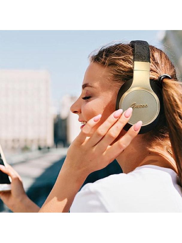 GUESS słuchawki bezprzewodowe bluetooth nauszne GUBH604GEMK (4G Script) czarne