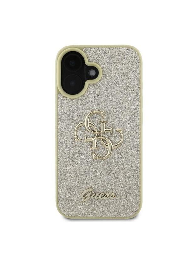 GUESS futerał do IPHONE 16 GUHCP16SHG4SGD (Fixed Glitter Big 4G) złoty