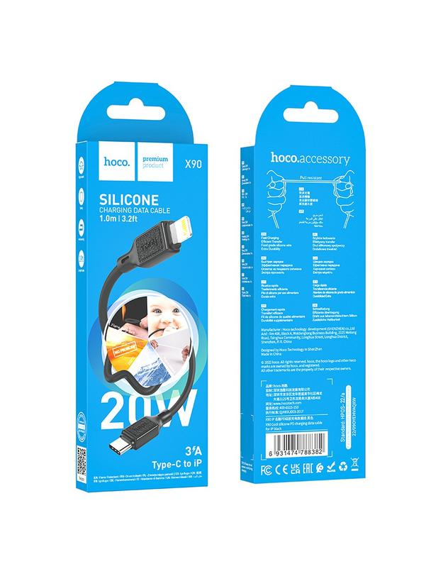 Kabel USB C do Lightning Hoco PD 20W 1 m X90 czarny