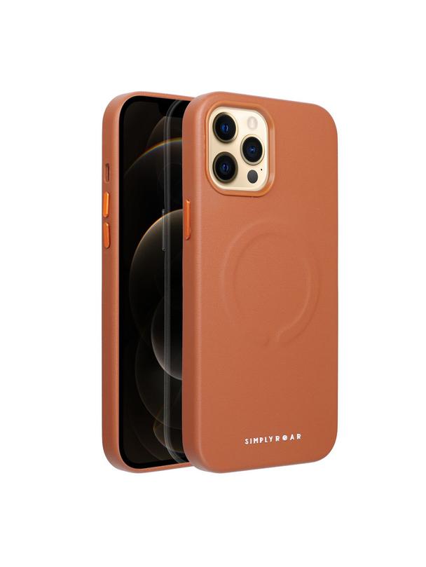 ROAR futerał LEATHER MAG kompatybilny z MagSafe do IPHONE 12 Pro Max Brązowy