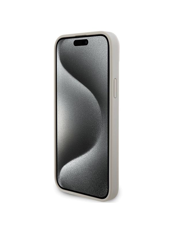 GUESS futerał do IPHONE 13 / 14 / 15 GUHCP15SPCRTHCD (Croco Triangle Metal Logo) złoty