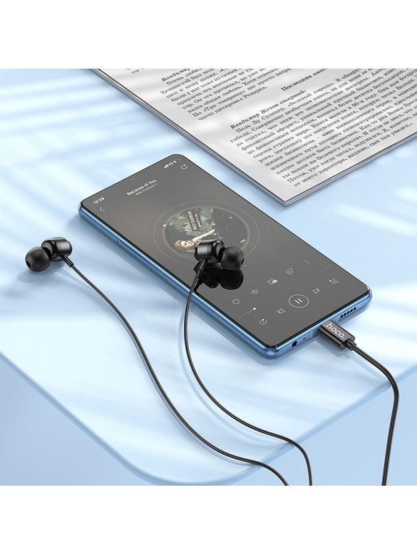 Słuchawki przewodowe douszne USB C Hoco M122 czarne