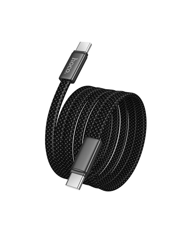 Kabel USB C do USB C Hoco 3A 60W płaski 1 m X125 czarny