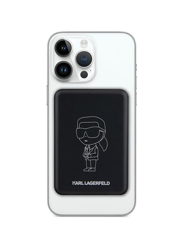 KARL LAGERFELD powerbank 5000 mAh z ładowaniem indukcyjnym kompatybilny z MagSafe 15W KLPBM5KIOTTGK czarny