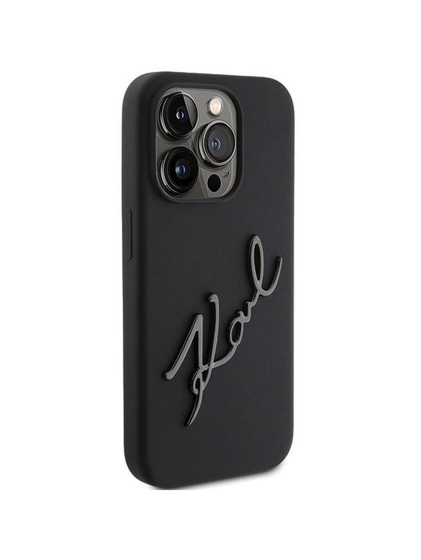 KARL LAGERFELD futerał do IPHONE 15 Pro KLHCP15LSKSBMCK (Silicone Karl Script Logo) czarny