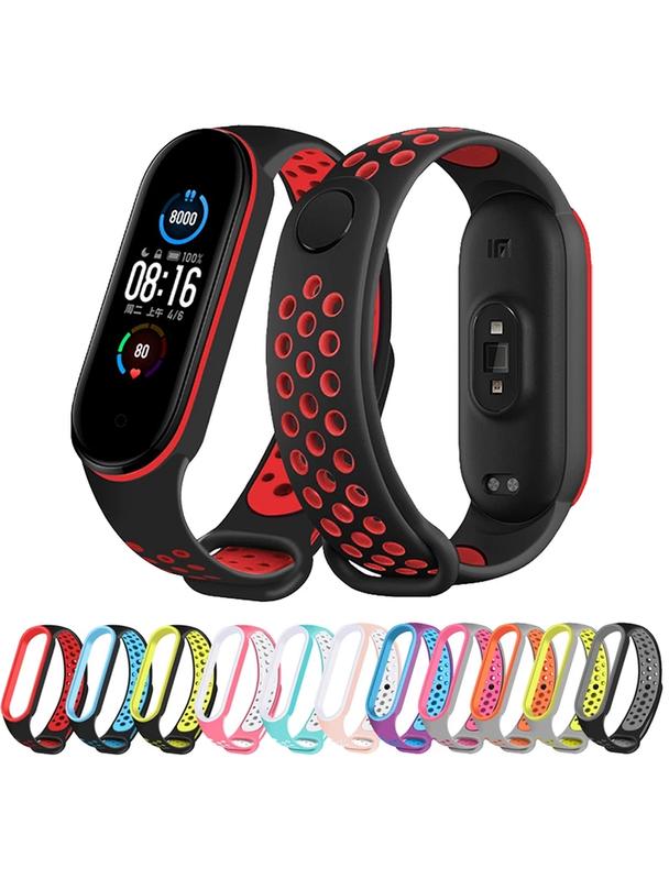 Pasek silikonowy do XIAOMI Mi Band 5 / 6 / 7 różowy (07)