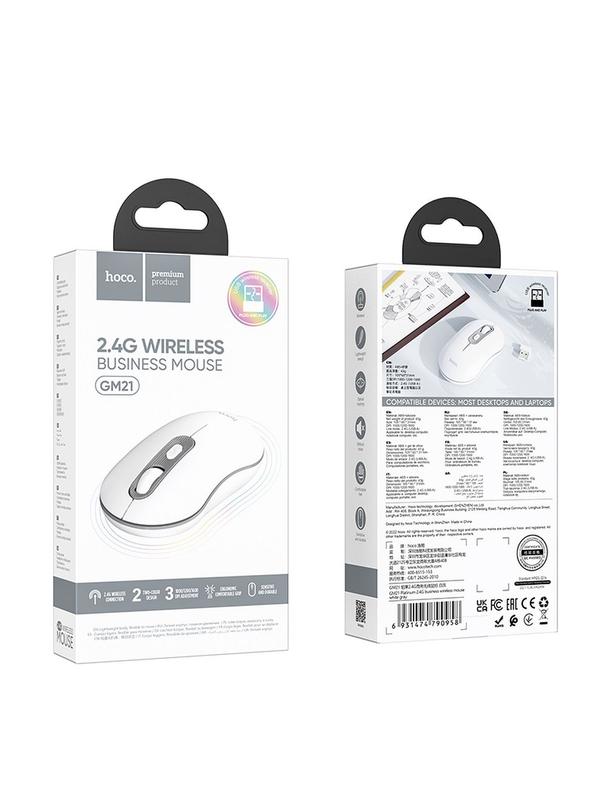 Myszka bezprzewodowa Hoco 2,4G 1600 dpi GM21 biała