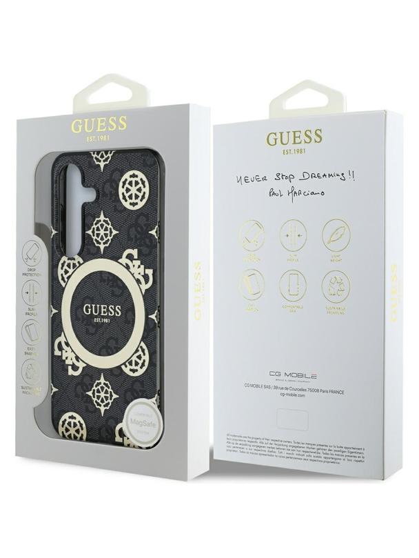 GUESS futerał do SAMSUNG S25 GUHMS25SH4PYEEK (Magnetic IML Peony on 4G Background) czarny