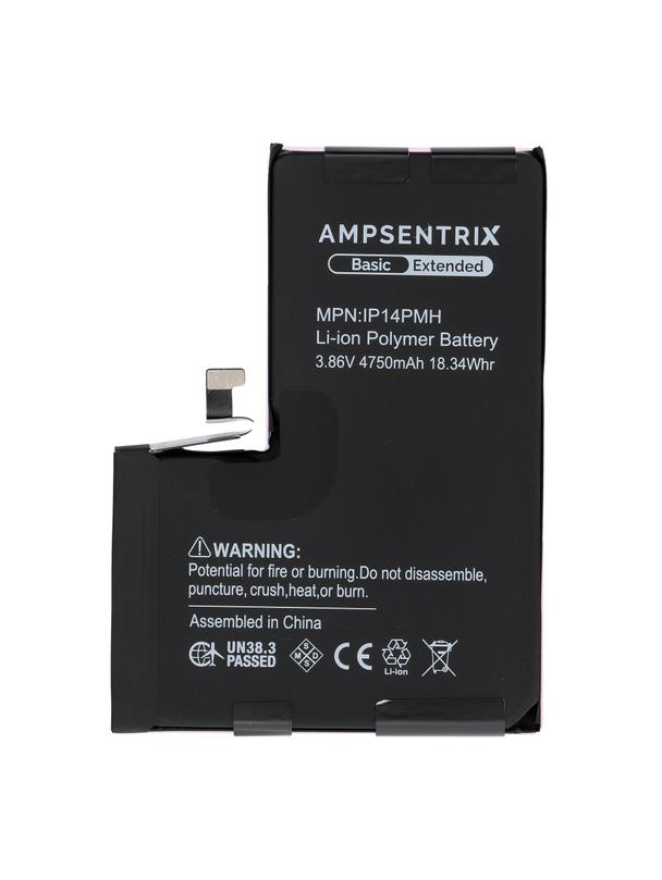 AmpSentrix Basic bateria do iPhone 14 Pro Max (zwiększona pojemność 4750 mAh)