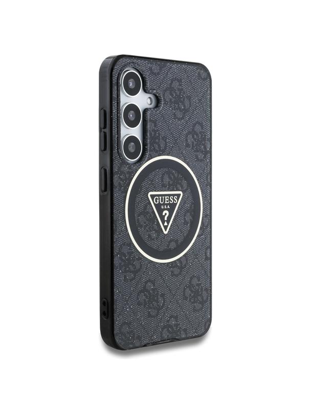 GUESS futerał do SAMSUNG S25 GUHMS25SHG4PRTGK (Magnetic IML Metal Glitter 4G Circle Triangle) czarny