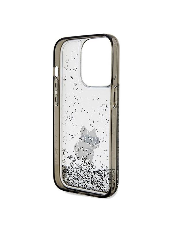 KARL LAGERFELD futerał do IPHONE 14 Pro Max KLHCP14XLKCNSK (Liquid Glitter C) transparentny