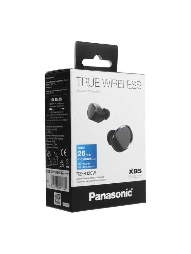 Słuchawki bezprzewodowe TWS (eXtra Bass System) PANASONIC RZ-B120WDE-K czarne