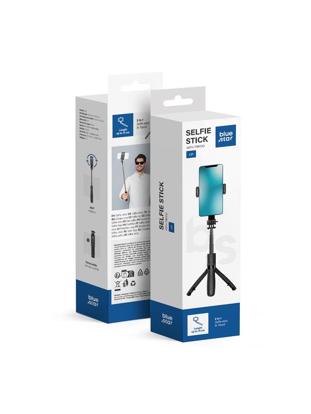 Selfie stick Blue Star L21 tripod z pilotem bezprzewodowym czarny