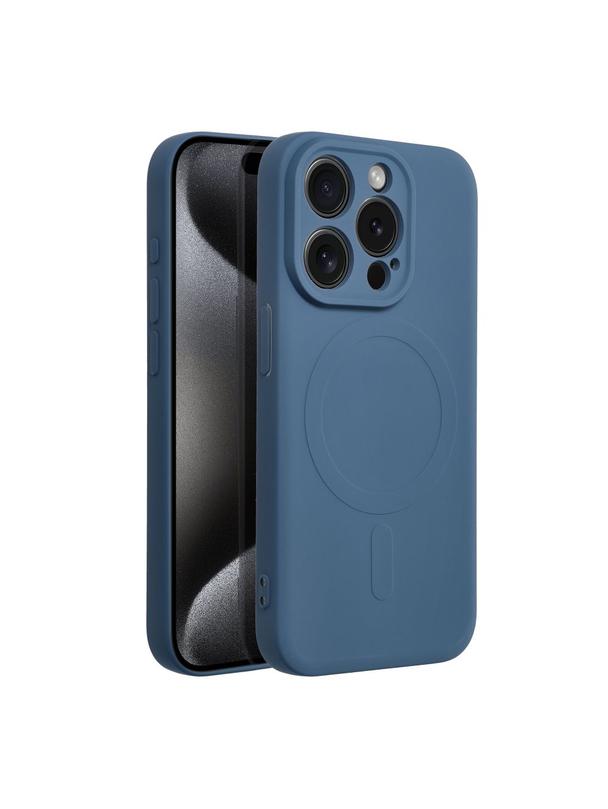 Futerał SILICONE MAG COVER kompatybilny z MagSafe do IPHONE 15 Pro niebieski