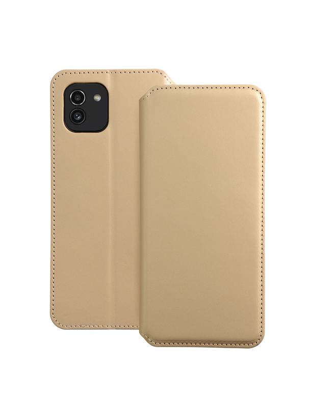 Kabura DUAL POCKET Book do SAMSUNG A03 złoty