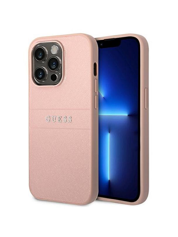 GUESS futerał do IPHONE 14 Pro Max GUHCP14XPSASBPI (Saffiano With Metal Logo) różowy