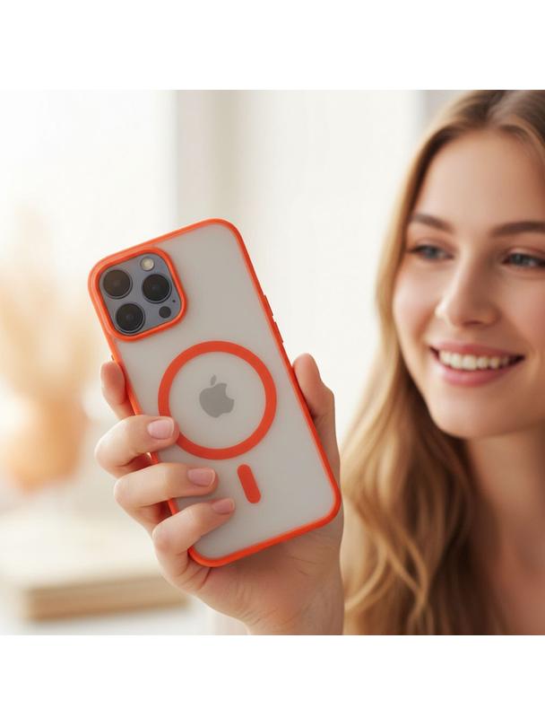 Futerał do iPhone 17 PRO Flexline Mag Cover zgodny z MagSafe pomarańczowy