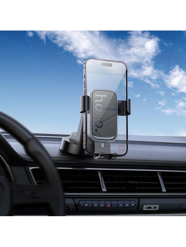 Uchwyt na telefon do samochodu grawitacyjny Hoco do deski H81 czarno szary