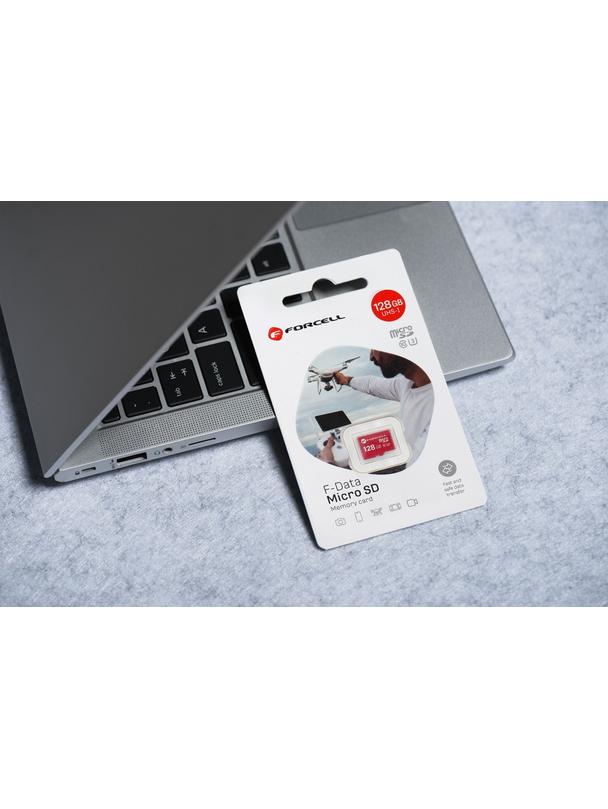 Karta microSD 128GB U3 class 10 Forcell F-Data czerwona