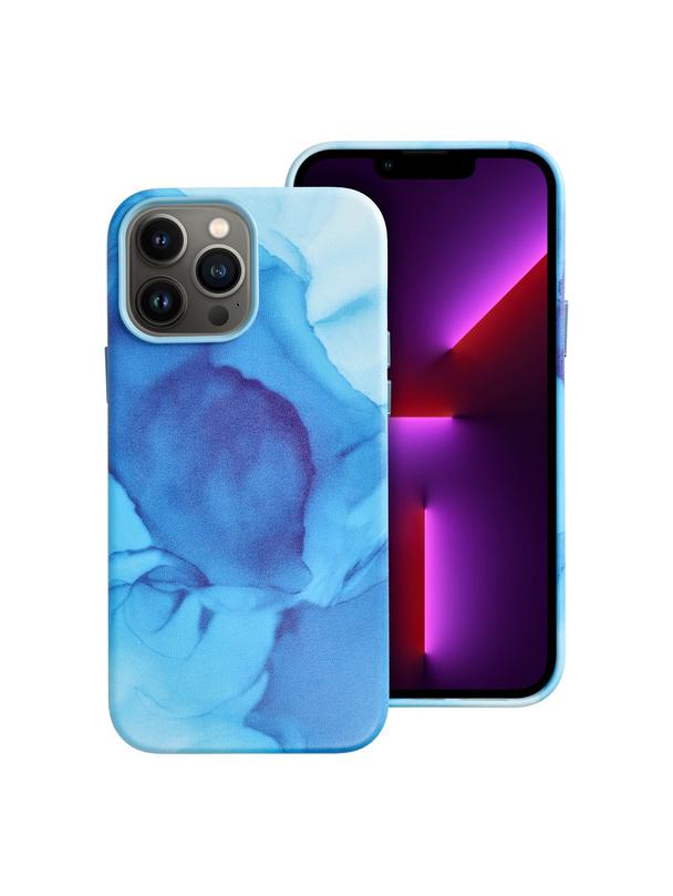 Futerał LEATHER MAG COVER kompatybilny z MagSafe do IPHONE 13 Pro Max blue splash