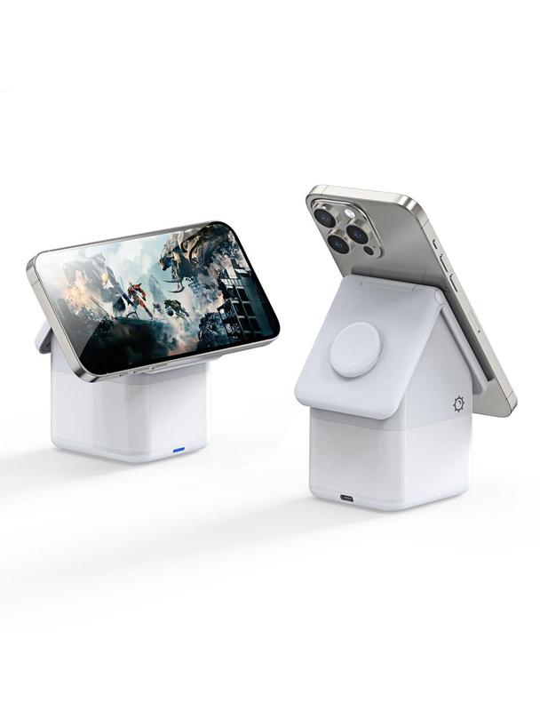 DUZZONA W20 - ładowarka indukcyjna z lampką 4w1 kompatybilna z MagSafe 15W biała