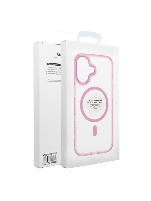 Futerał FRAME CLEAR HYBRID MAG COVER kompatybilny z MagSafe do SAMSUNG S26 pudrowy róż