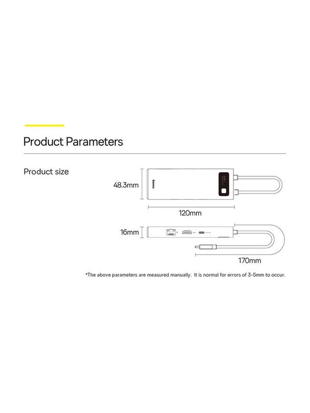 BASEUS adapter HUB 7w1 Typ C WKWG040013/BS-OH043 0,17 m gszary