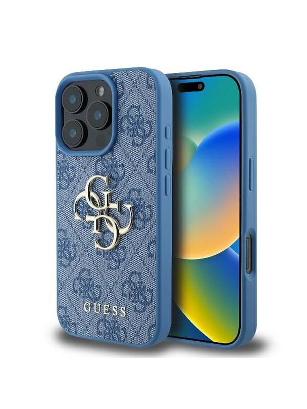 GUESS futerał do IPHONE 16 Pro GUHCP16L4GMGBL (4G PU Big Logo) niebieski
