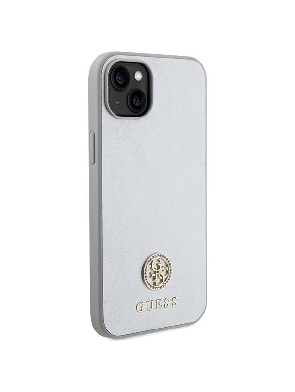 GUESS futerał do IPHONE 13 / 14 / 15 GUHCP15SPS4DGPS (Strass Metal Logo) srebrny