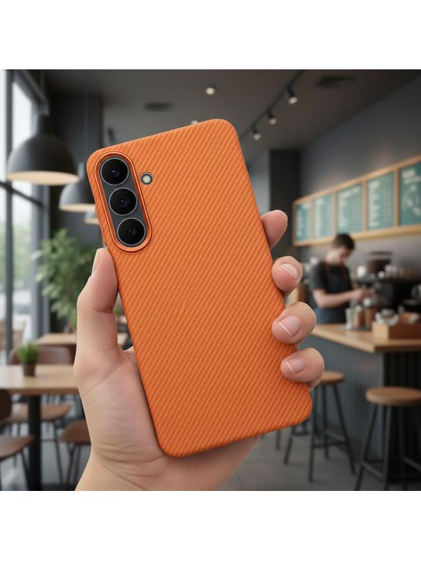 Futerał do Samsung S26 PLUS Kevlar zgodny z MagSafe pomarańczowy