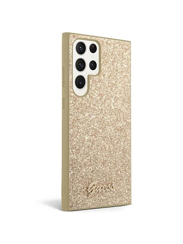 GUESS futerał do SAMSUNG S24 Ultra GUHCS24LHGGSHD (Glitter Script) złoty
