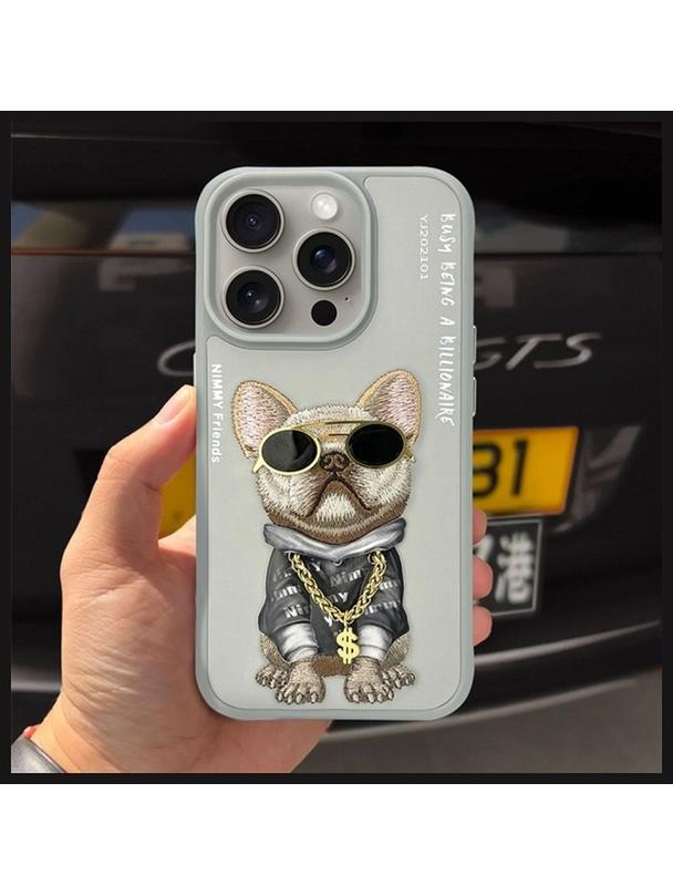 NIMMY futerał GLASSES COOL DOG do IPHONE 15 Pro Max szary