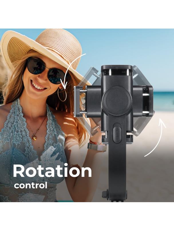 Uchwyt selfie z pilotem bezprzewodowym tripod ze stabilizatorem GIMBAL SSTR-L08 czarny