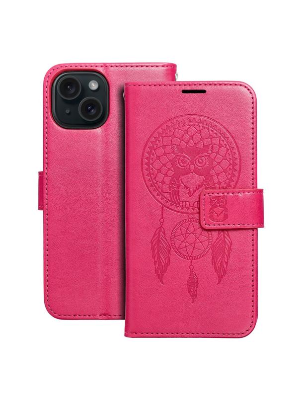 Kabura MEZZO Book do IPHONE 15 łapacz snów magenta