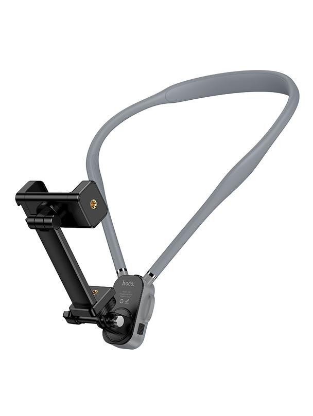 Uchwyt na telefon na szyję uniwersalny Hoco K30 szaro czarny