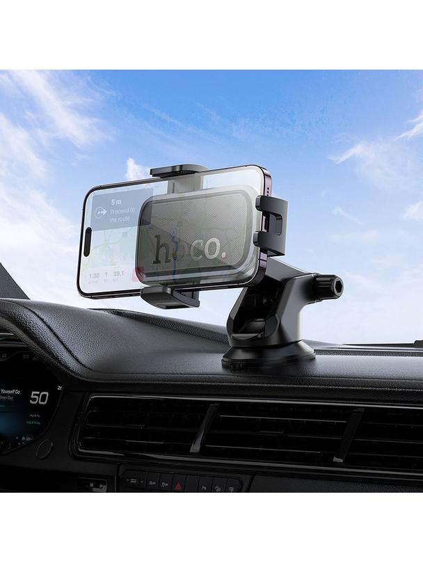 Uchwyt na telefon do samochodu uniwersalny Hoco do szyby / deski H79 czarno szary