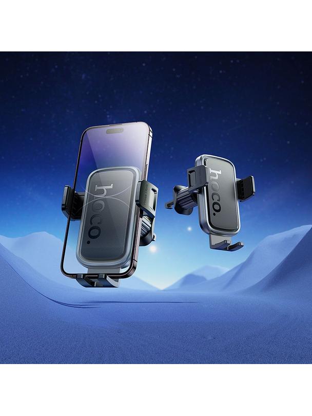 Uchwyt na telefon do samochodu uniwersalny Hoco do kratki H78 czarno szary