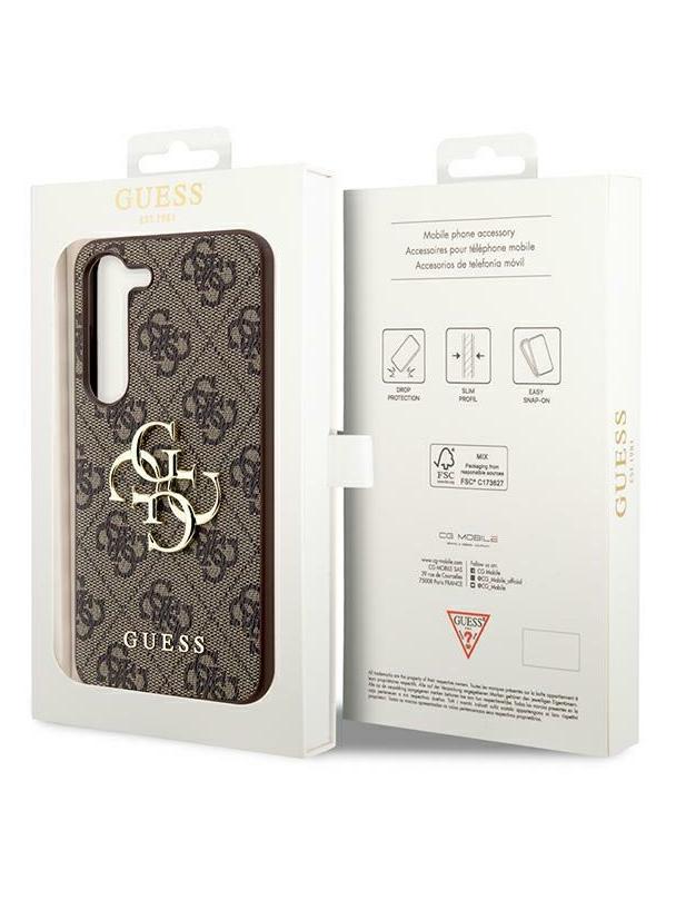 GUESS futerał do SAMSUNG S24 Plus GUHCS24M4GMGBR (Leather 4G Metal Logo) brązowy