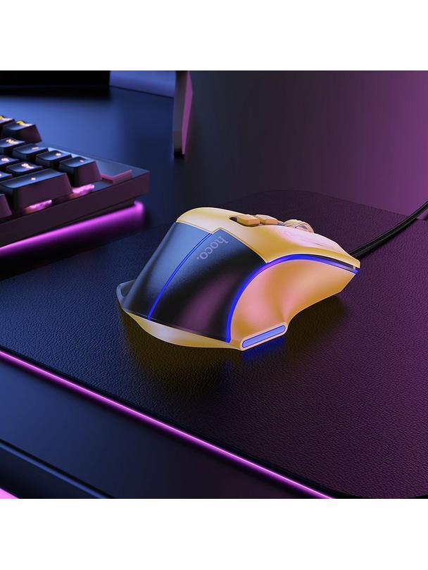 Myszka przewodowa gamingowa Hoco USB A 3600 dpi GM31 czarno żółta