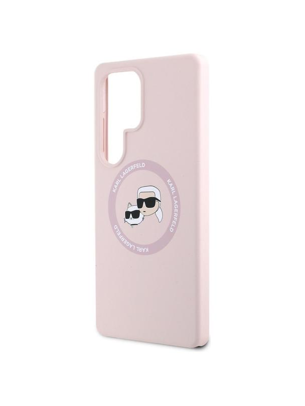 KARL LAGERFELD futerał do SAMSUNG S25 Ultra KLHMS25LSKCHTCP (Magnetic Silicone Double Heads) różowy