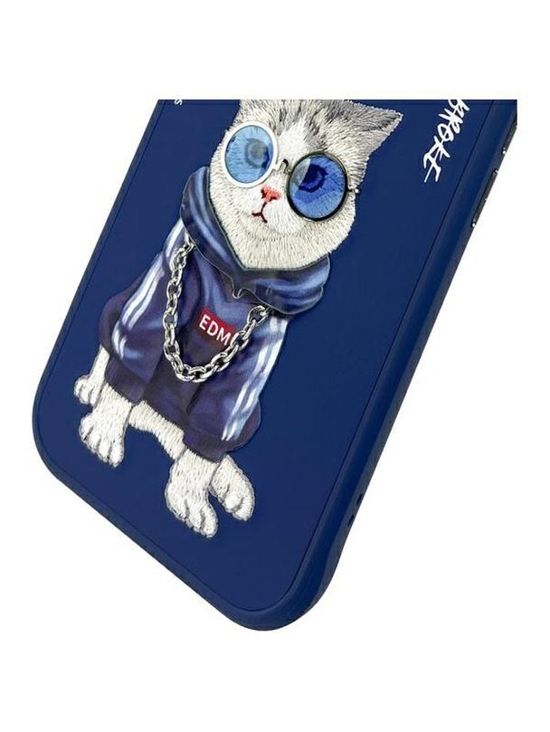 NIMMY futerał GLASSES COOL CAT do IPHONE 15 niebieski