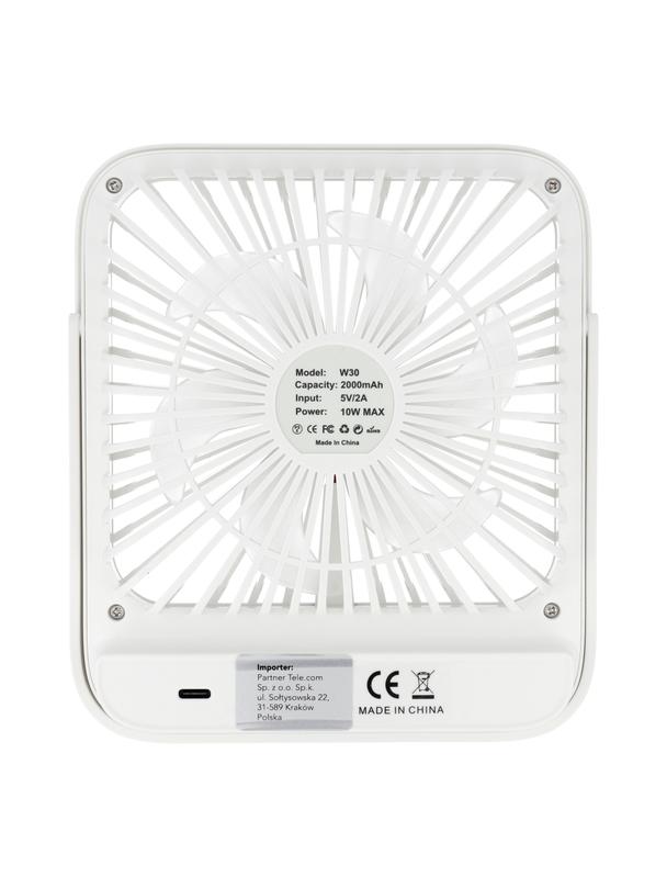 Wentylator / wiatrak biurkowy z regulowaną podstawką W30 biały