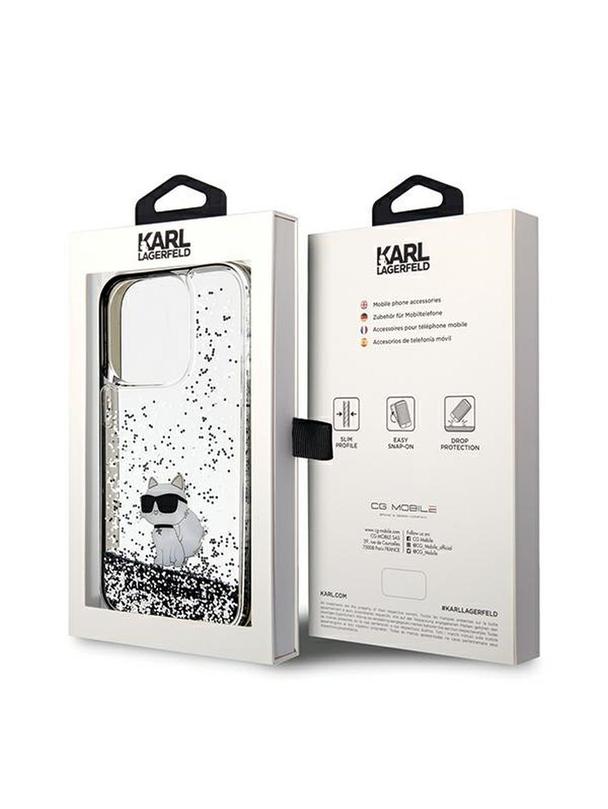 KARL LAGERFELD futerał do IPHONE 14 Pro Max KLHCP14XLKCNSK (Liquid Glitter C) transparentny