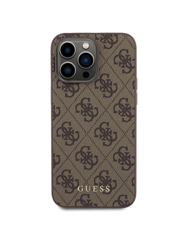 GUESS futerał do IPHONE 15 Pro Max GUHCP15XG4GFBR (4G Metal Logo) brązowy