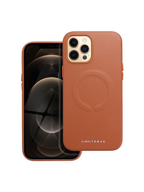 ROAR futerał LEATHER MAG kompatybilny z MagSafe do IPHONE 12 Pro Max Brązowy