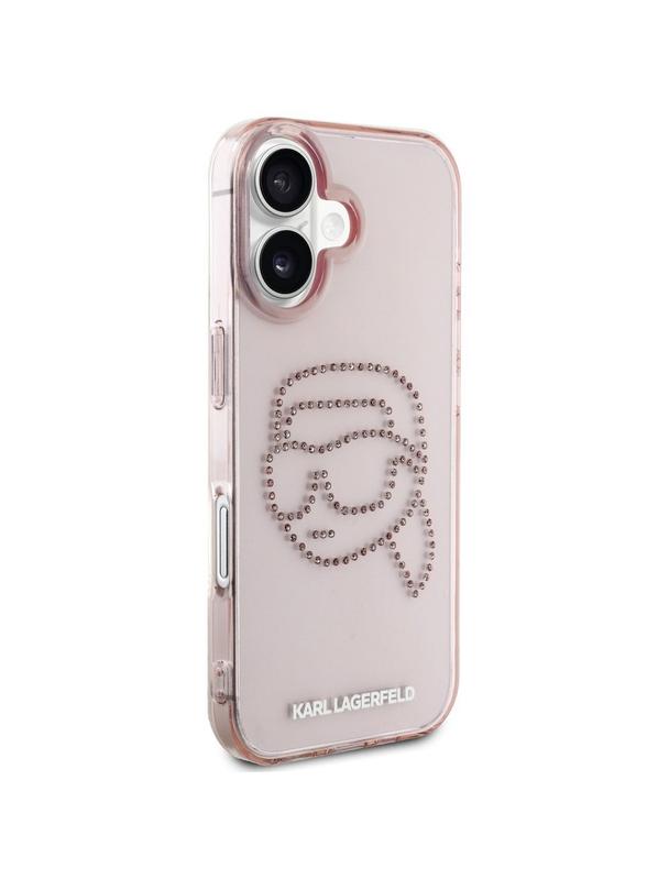 KARL LAGERFELD futerał do IPHONE 16 KLHCP16SHKHDCELP (IML Rhinestones S K Head) różowy